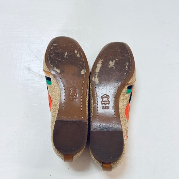 Tory Burch Geraldine Raffia Flats -  beige Flats, Shoes 5.5 M - Picture 4 of 8